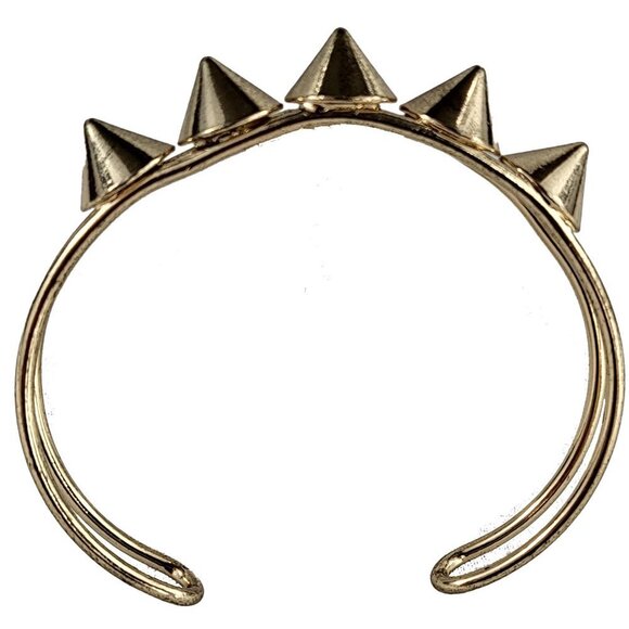 Gold Tone Cuff Bracelet with Spikes - Picture 3 of 4